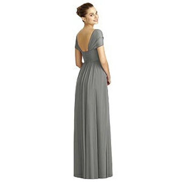 Jenny Yoo Bridesmaid Chiffon Dress Charcoal Gray 4L - Picture 11 of 12